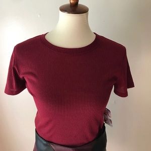 Burgundy Crew Neck Top